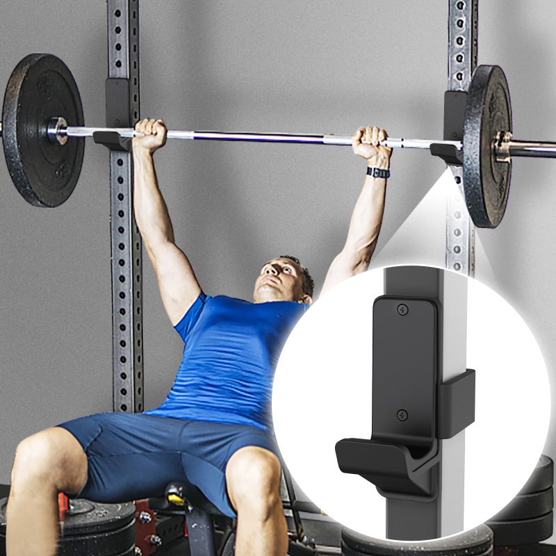 Kipika J-Hooks for Power Rack - Heavy Duty Steel Hooks with Rubber Pads - Fits 2""x2"" Square Tube with 1/2"" Hole - Set of 2 - Image 3